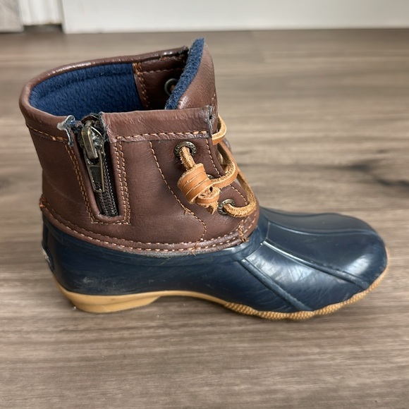 Sperry Saltwater Duckboot Navy & Brown Toddler Size 10M - Picture 10 of 10